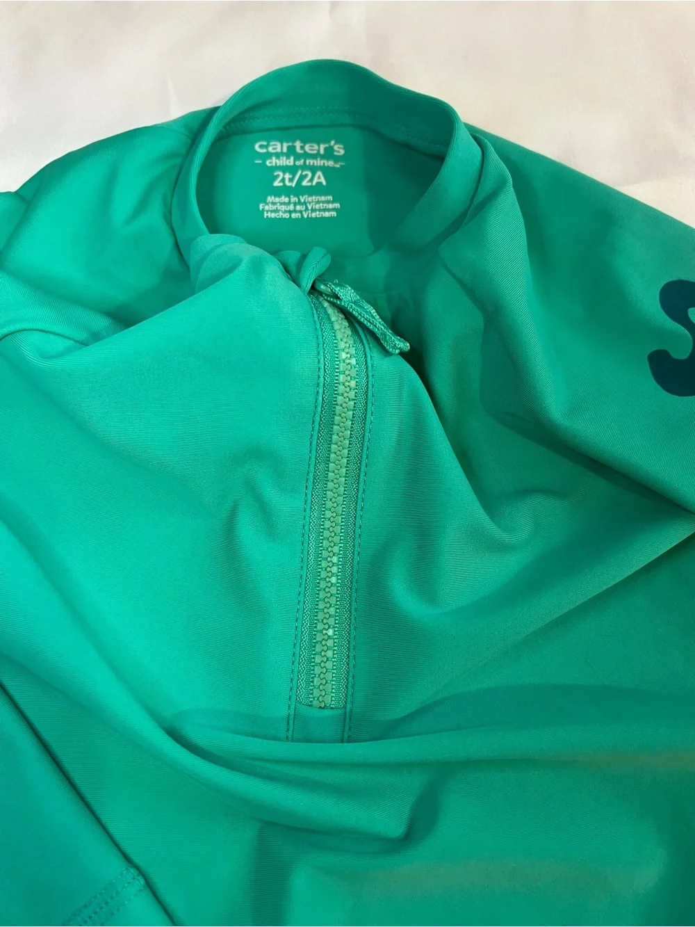 Carter's Green Rash Guard and Tropical Swim Trunk Set Size 2T